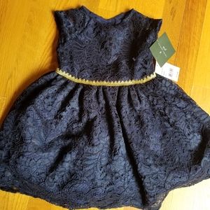NEW Laura Ashley Toddler Dress Blue Lace Size 2T